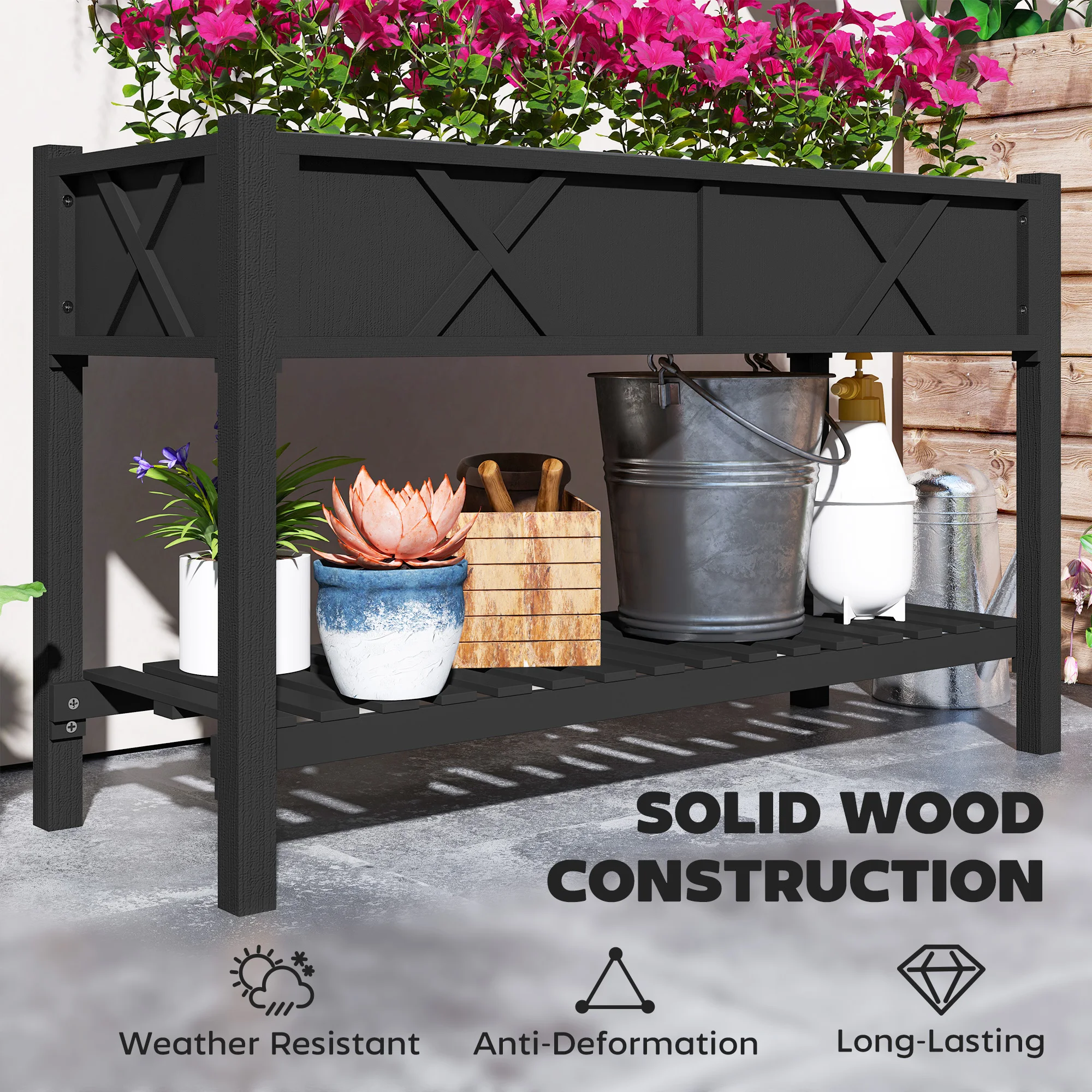 Caixa de Plantio Elevada em Ma - Garden Storage Box avaliação e preço