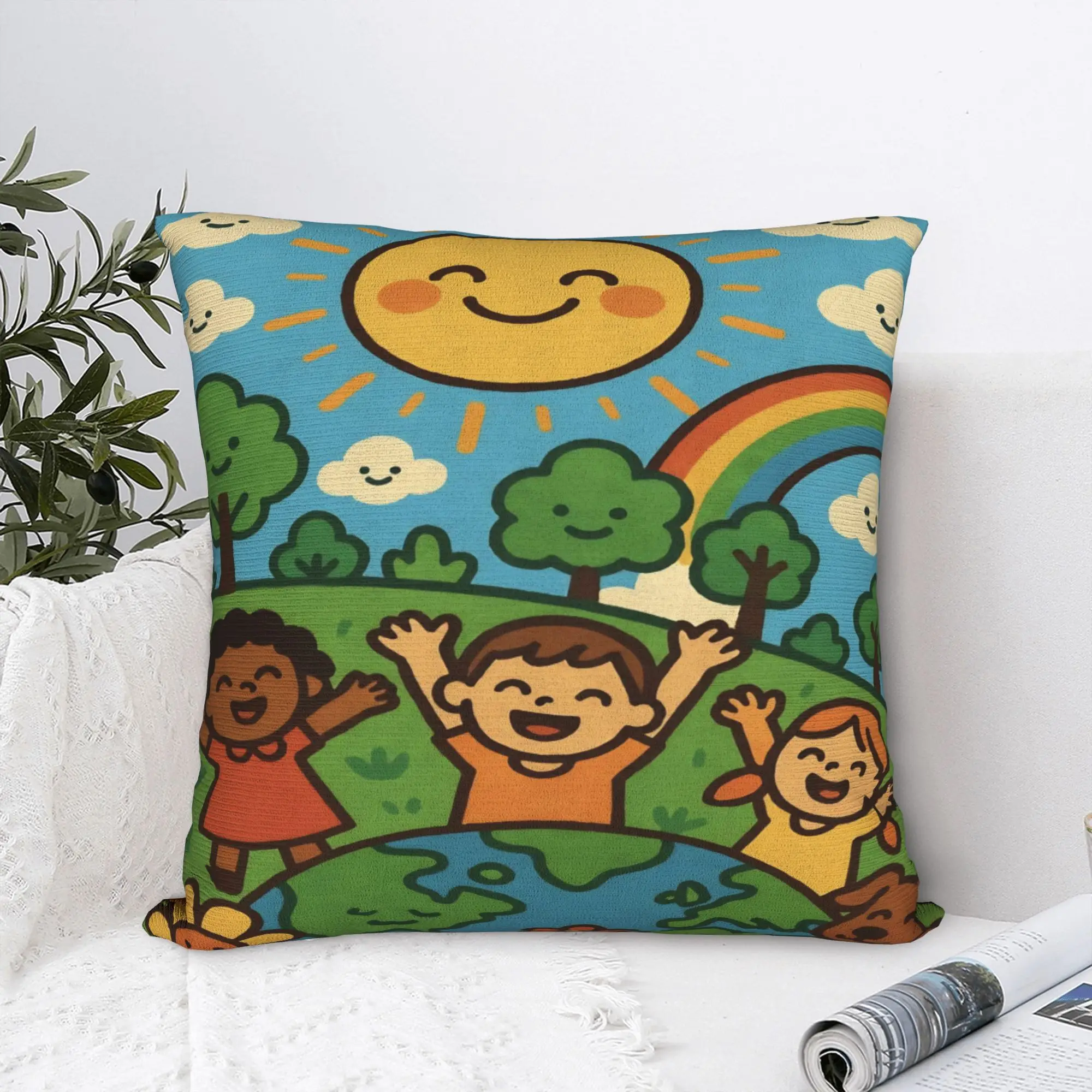 Every Day Earth Day Save Planet Pillowcase Polyester Cushion Cover Decorative  Pillow Case Cover Sofa Square 45*45cm