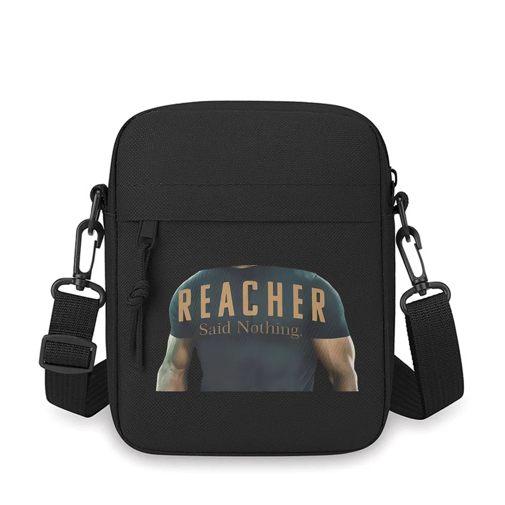 

REACHER Said Nothing Bold Text Men Crossbody Bag Single Shoulder Women Cartoon Anime Film Printing Design Unisex