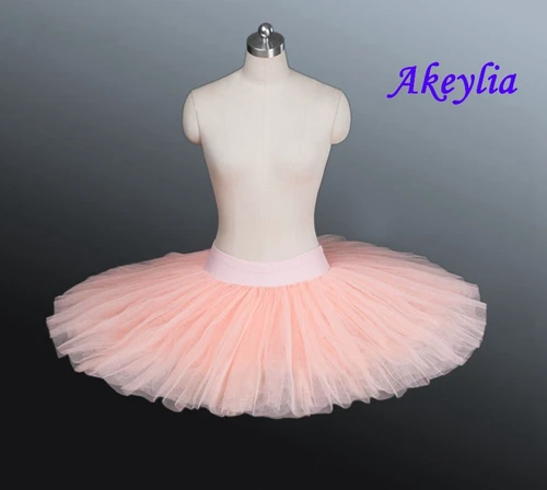 Imagen 1 del producto Rosa melocotón profesional básico ballet ensayo tutú falda para la danza medio vestido de falda tutú 10 colores bailarina práctica tutú niños