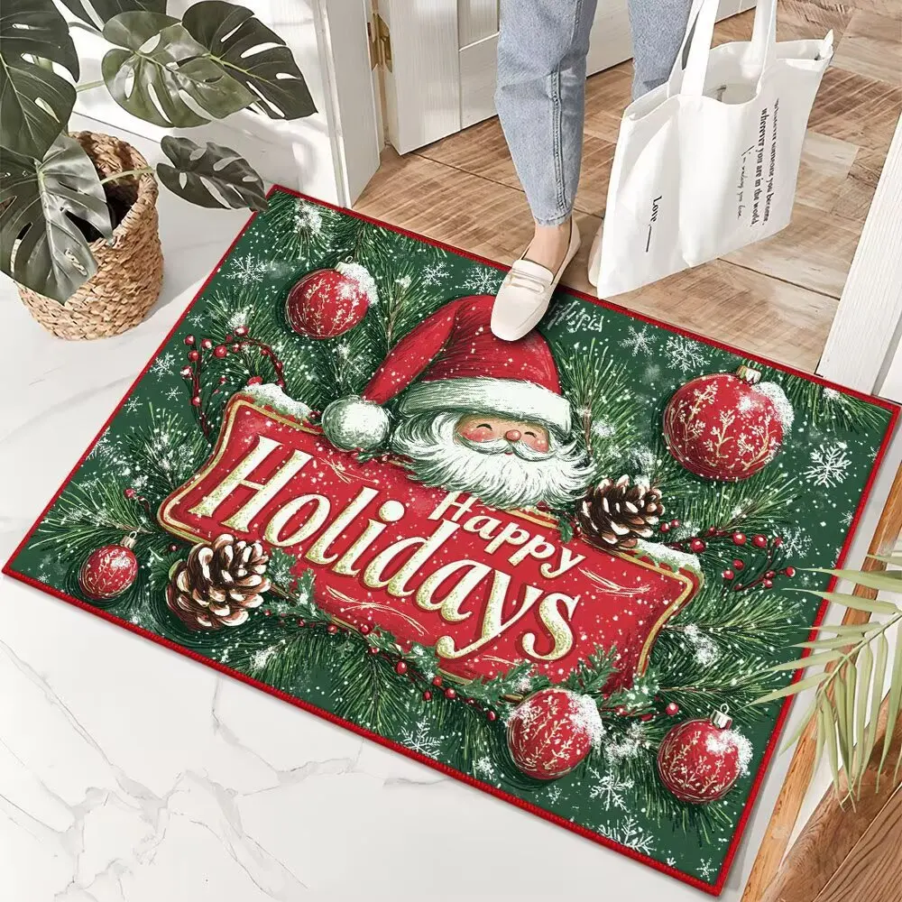 Weihnachtsdekoration Teppich Frohe Weihnachten Wohnzimmer Schlafzimmer Tür Teppich Home Urlaub Dekoration Eingang Rutschfeste Fußmatte
