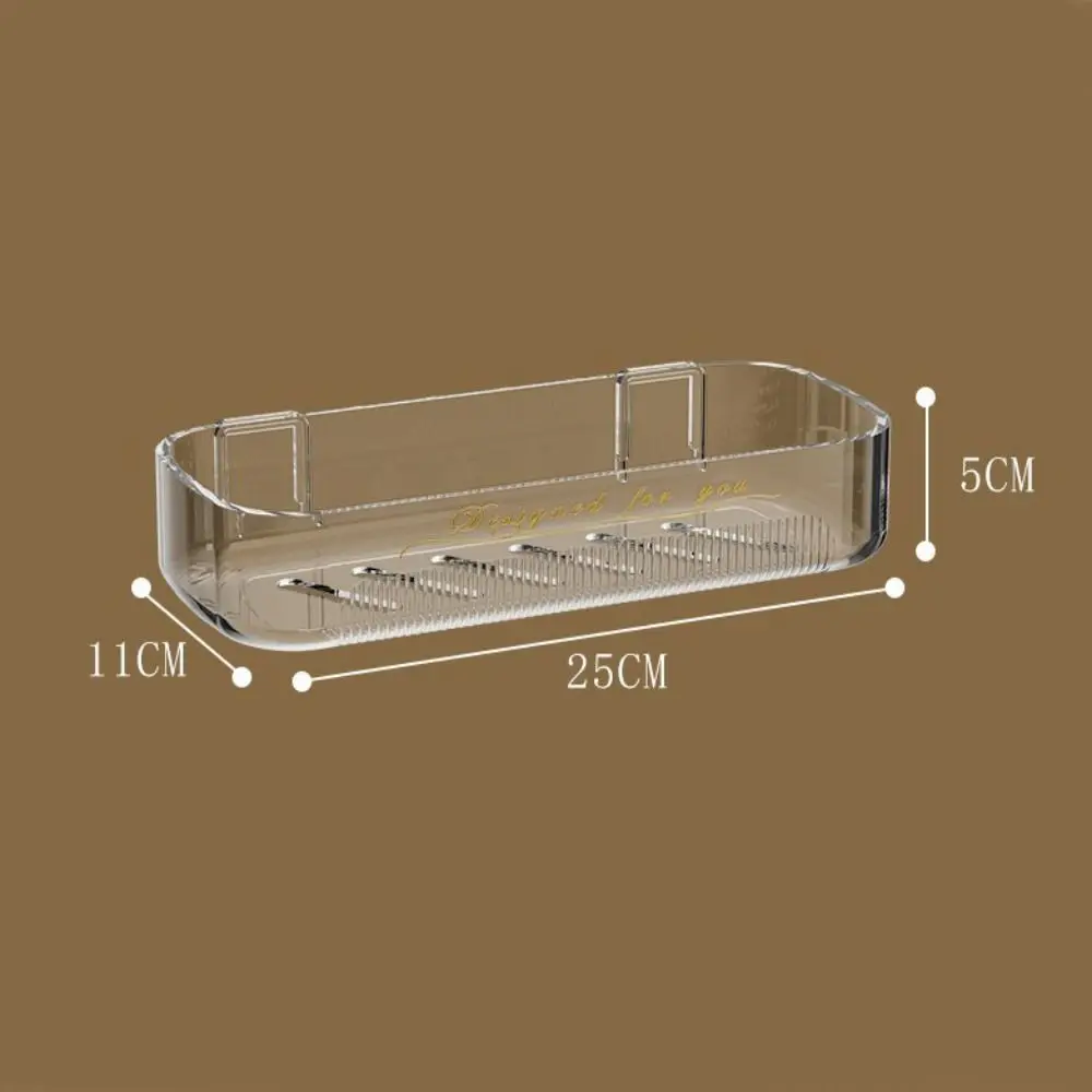 Bathroom Shelf Rack Wall-mounted Washbasin No-punch Washroom Wall Mounted Cosmetic Storage Transparent Shelf Organiser