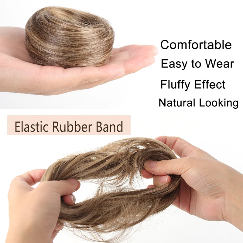Synthetic Elegant Messy Curly Elastic Rubber Band Wave Chignon Ponytail Hair Extension Hair Fluffy Easy to Style Suitable