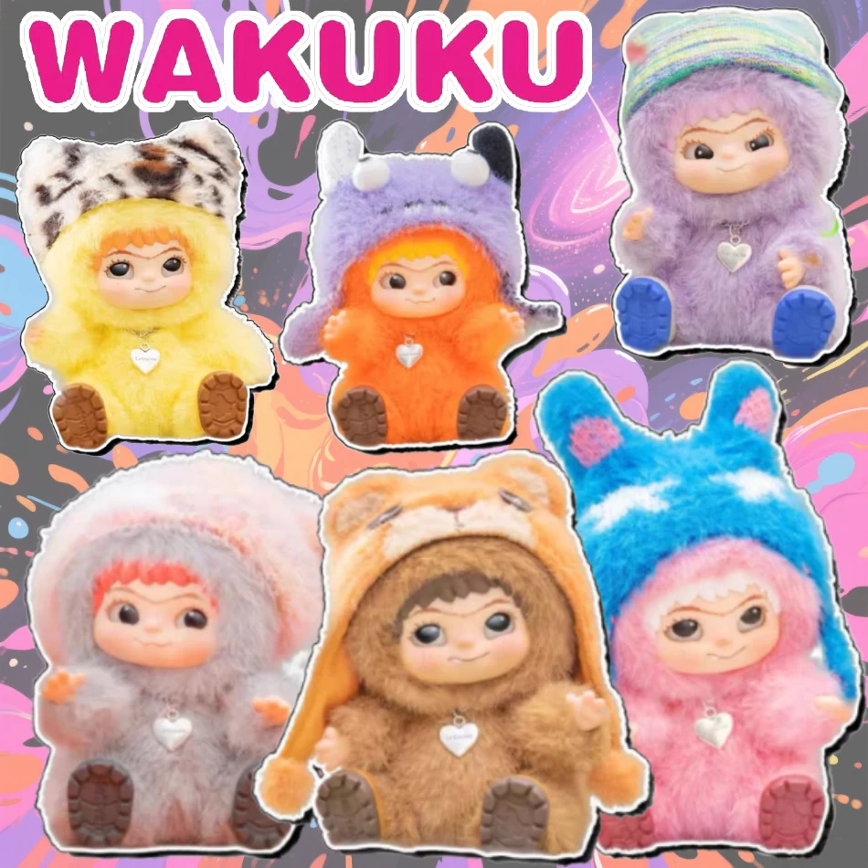 Wakuku-caja ciega de fiesta divertida y peluda, colgante de vinilo, bolso de muñecas, llavero decorativo, coleccionar juguetes, muñeca misteriosa, regalo de cumpleaños para estudiantes