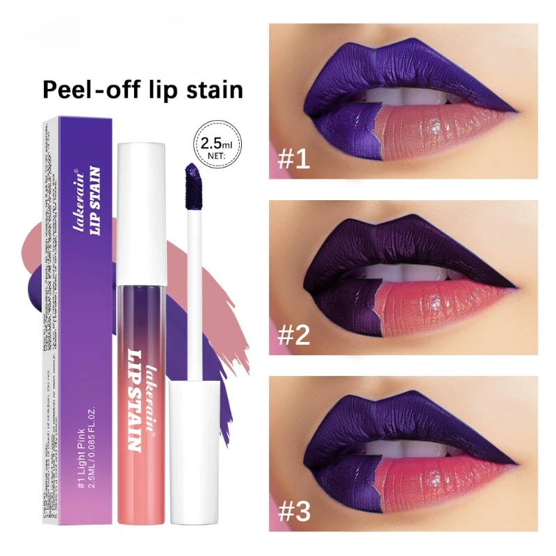 Metallic Tear-Off Lip Stain Matte Tattoo Dyed Lip Tint Peel-Off Liquid Lips Waterproof Lasting No Fading Lips Gloss Cosmetics