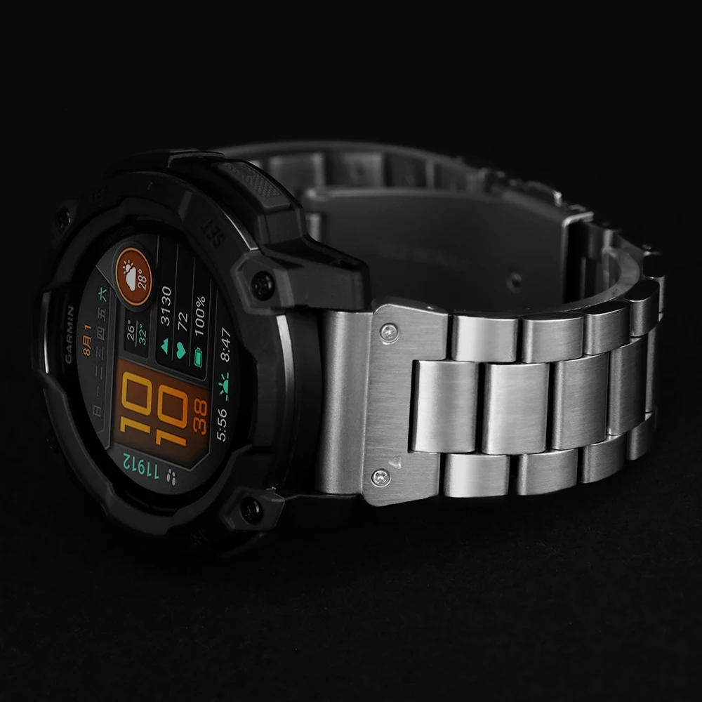 Cinturino in acciaio Stianless da 22 mm 26 mm per Garmin Fenix 8 47 mm/Fenix E/Fenix 6 Pro/6/7/7 Pro/5/5 Plus Cinturino per Forerunner 965/955/945