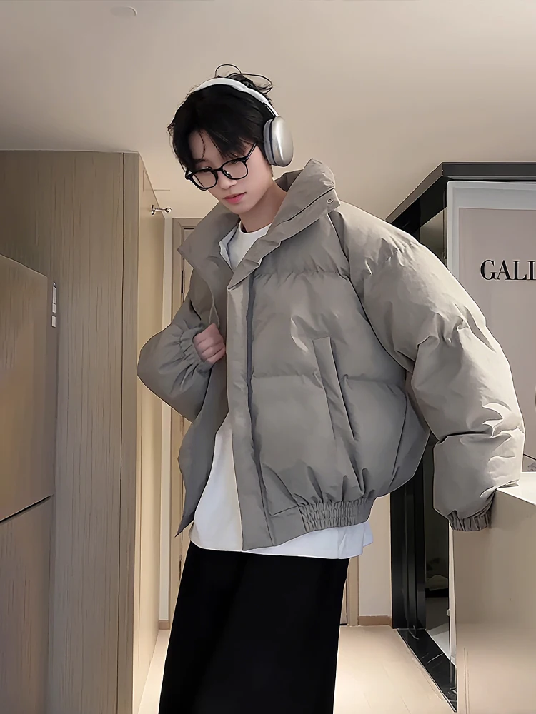 American Dyed Thiened ort Cotton Jaet Heren Winter Faionable Bread Sle Stand Kraag Ritssluiting Kleur Poly...