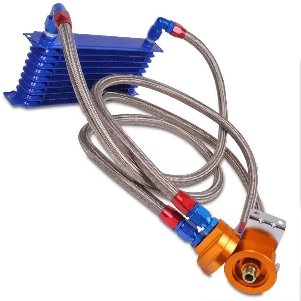 

High Quality T-6061 Aluminum FOR Hao Fa Car Racing Aluminum Universal Plate and Fin Oil Cooler 10 Row Oil Cooler Kit