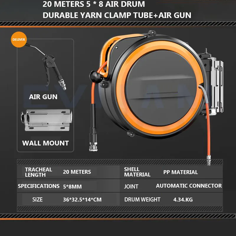 자동 신축 롤러 공기압 롤러 자동 신축 회수 롤러 가스펌프 파이프 신축 호스 롤러 10M/15M/20M 자동 텔레스코픽 롤러 공압 드럼 자동 텔레스코픽 재활용 릴 공기 펌프 덕트 텔레스코픽 호스 릴