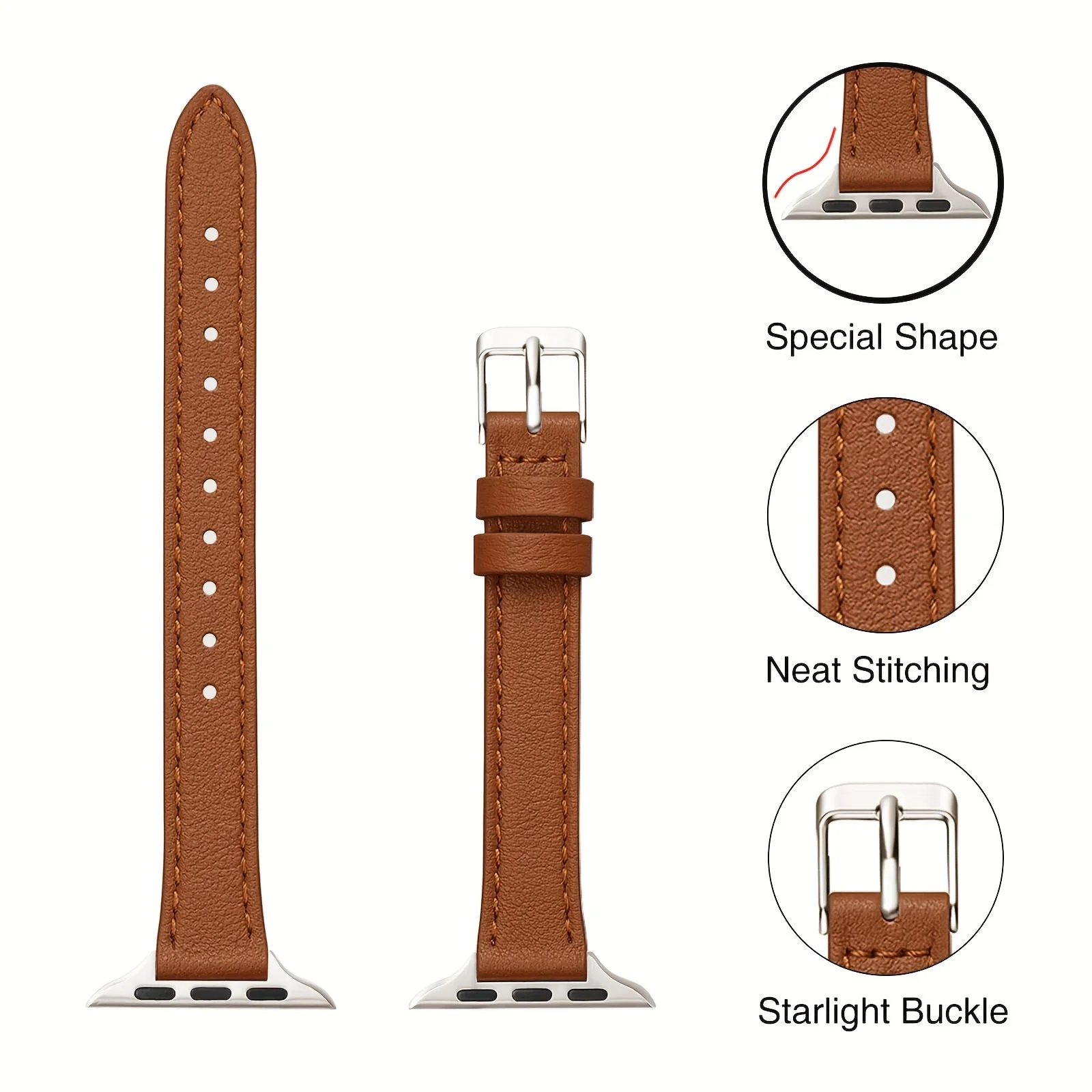 Suitable for applewatch soft leather small waist strap iwatch9 retro apple watch band S7/8 thin strap/4/5/6/se generation band