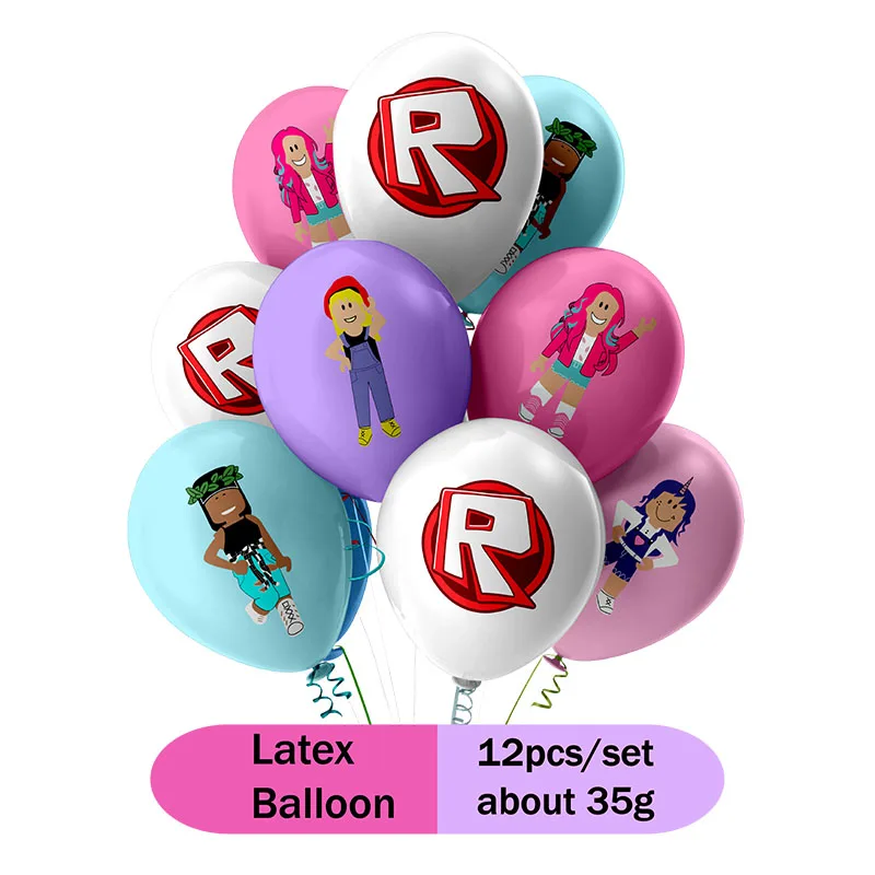 Sandbox Building Game Robloxed Pink Theme Birthday Party Decoration Balloon Event Supplies Tableware Banner Background