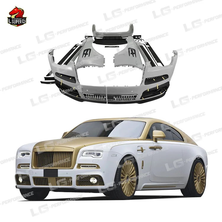 

Fiberglass Dry Carbon Fiber M Style Body Kit for Rolls Royce Wraith Bumpers Front Fenders Side Skirts Grill