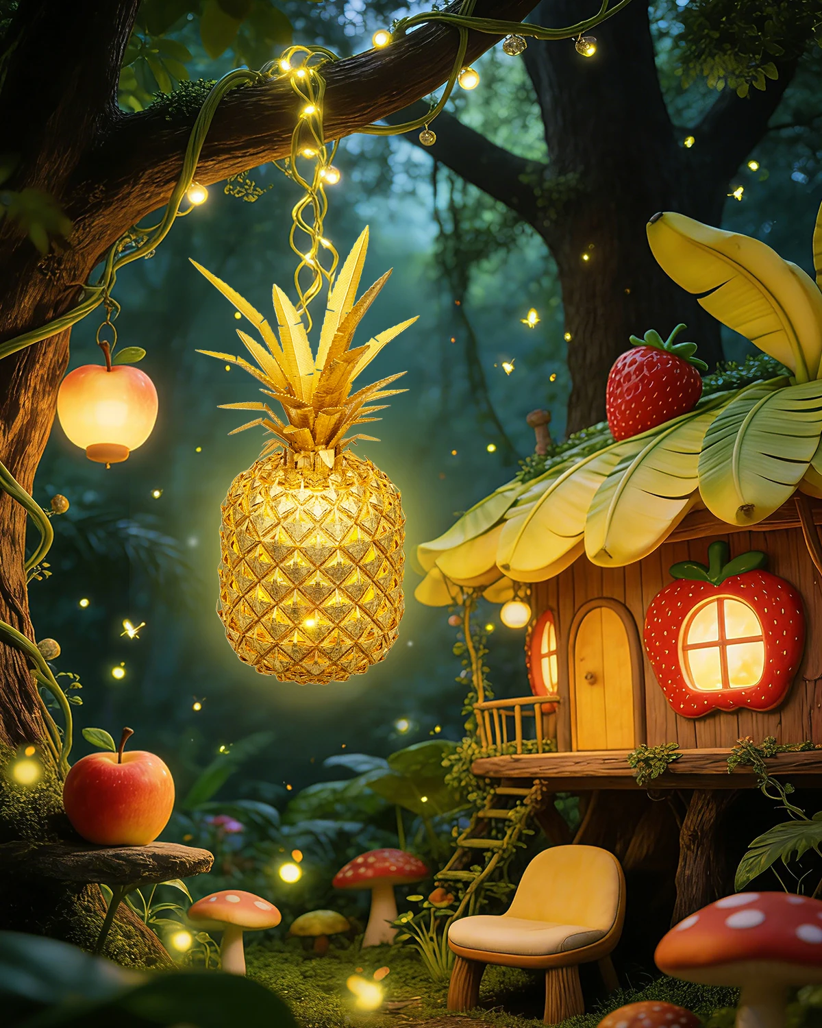Golden Pineapple 3D Metal Puzzle Model Kit assembled display