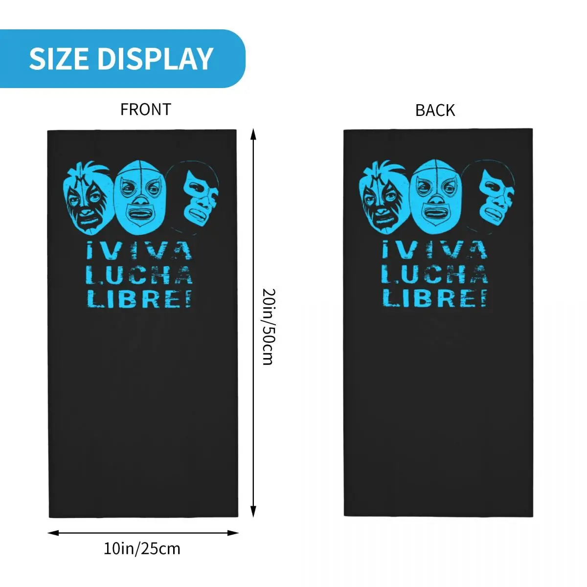 Viva Lucha Libre Mil Mascaras El Santo Blue Demon Mask Wrestling Neck Gaiter Bandana Scarf Face Mask Ski