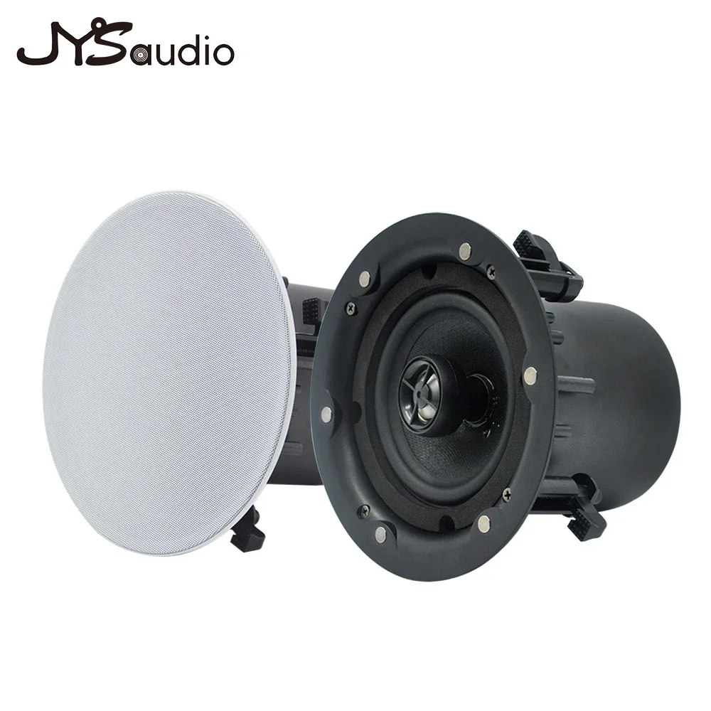 Sistema de música de fundo doméstico de 8''40W, baixo é forte, alto-falante estéreo coaxial, alto-falante de teto interno com tampa de metal, endereço público