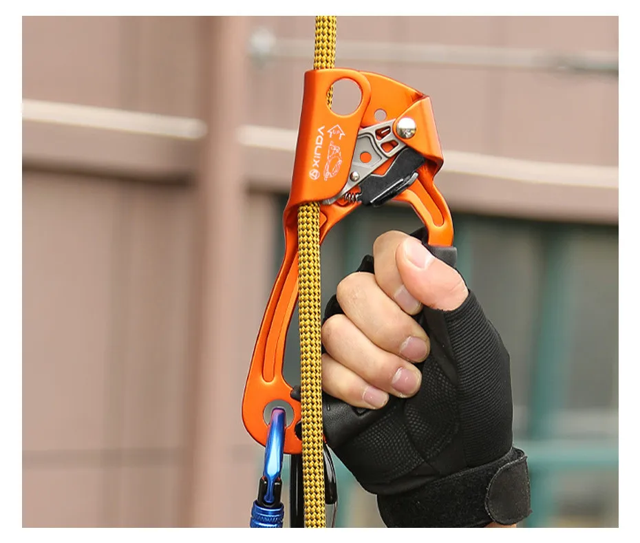 XINDA Outdoor Sports Klettern Ascend Rechts Links Hand Erfassen 8mm-13mm Seil Ascender Gerät Bergsteiger Riser Werkzeug Kits – Detail 4