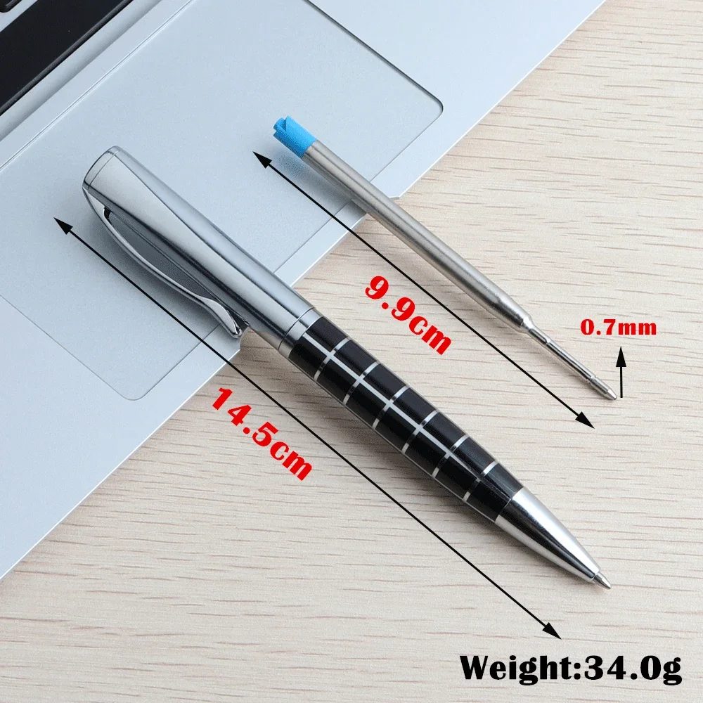 1/2Pcs Office Metal ballpoint pen Stainless Steel Material Rotating Style Ball Pens For School Office Stationery Supplies