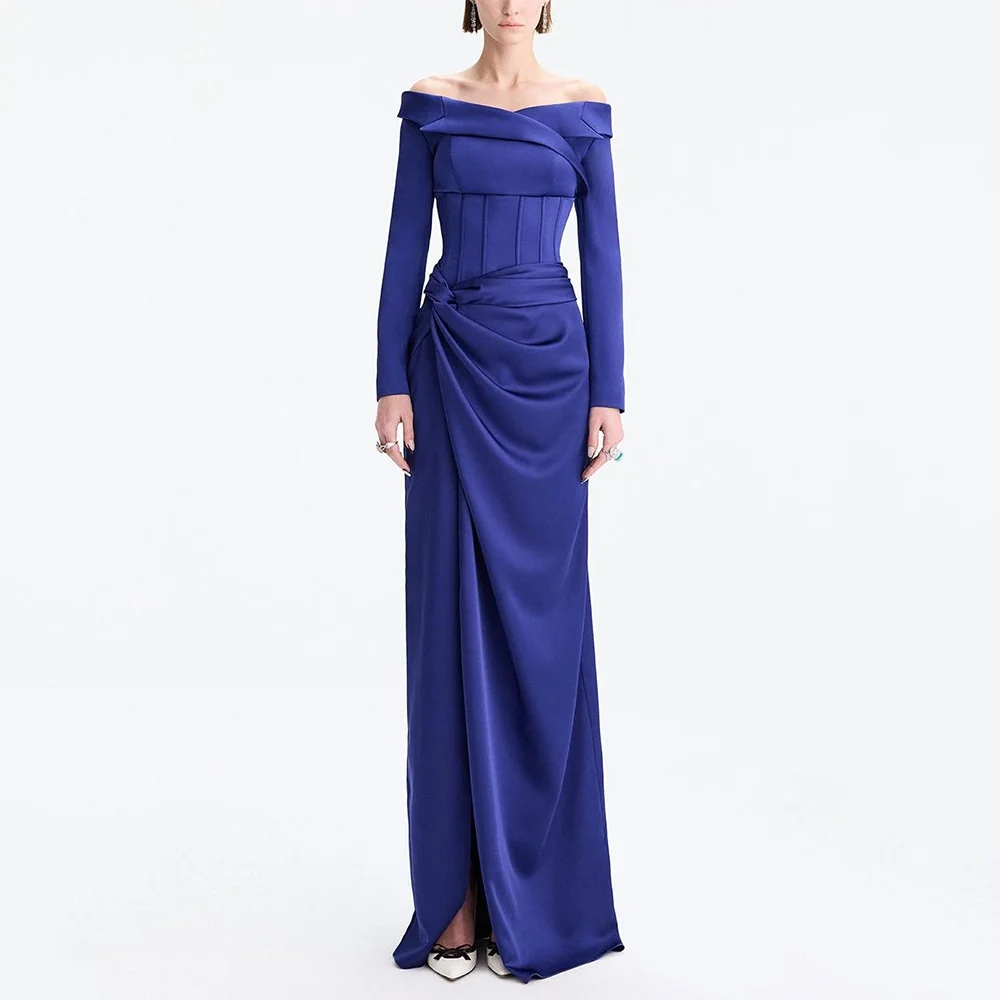 

Simple Evening Dresses Off The Shoulder Long Sleeves Mermaid Evening Gowns Floor Length Prom Dresses Dress Customized 2025