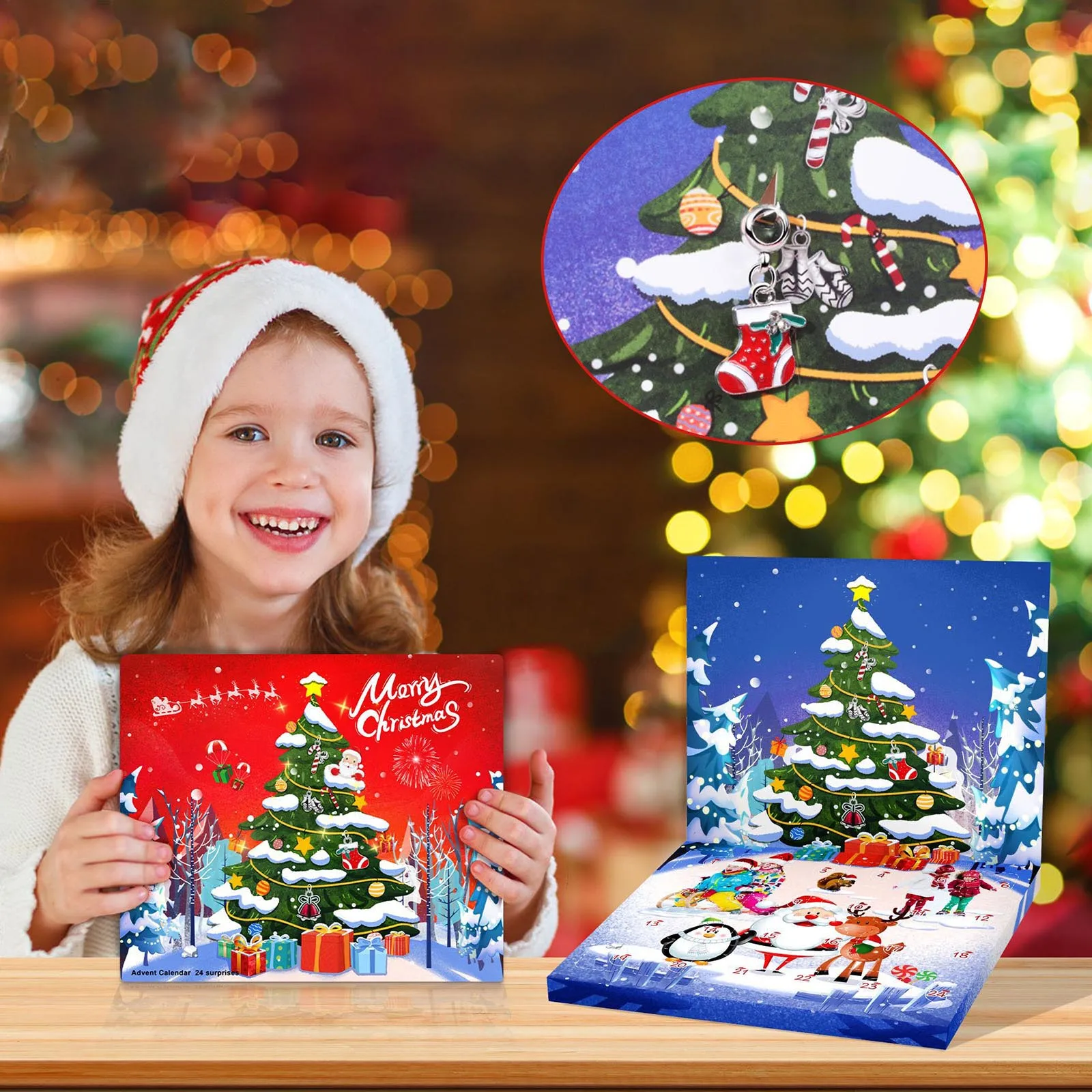 Kids Fun Game Toys Christmas Advent Calendar Bracelets For Girls 24 Days Xmas Countdown Calendar Diy Jewelry Making Set 2025