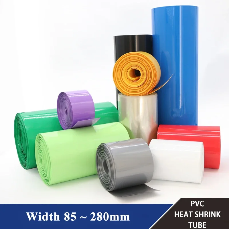 18650 Lipo Battery PVC Heat Shrink Tube Pack 85mm ~ 280mm Width Insulated Film Wrap lithium Case Cable Sleeve