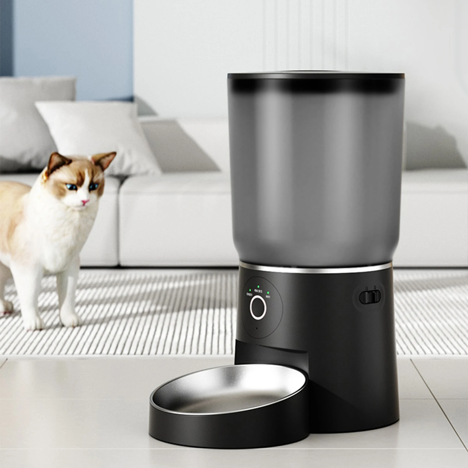 Modern fashion design smart app-controlled automatic pet feeder with Wi-Fi