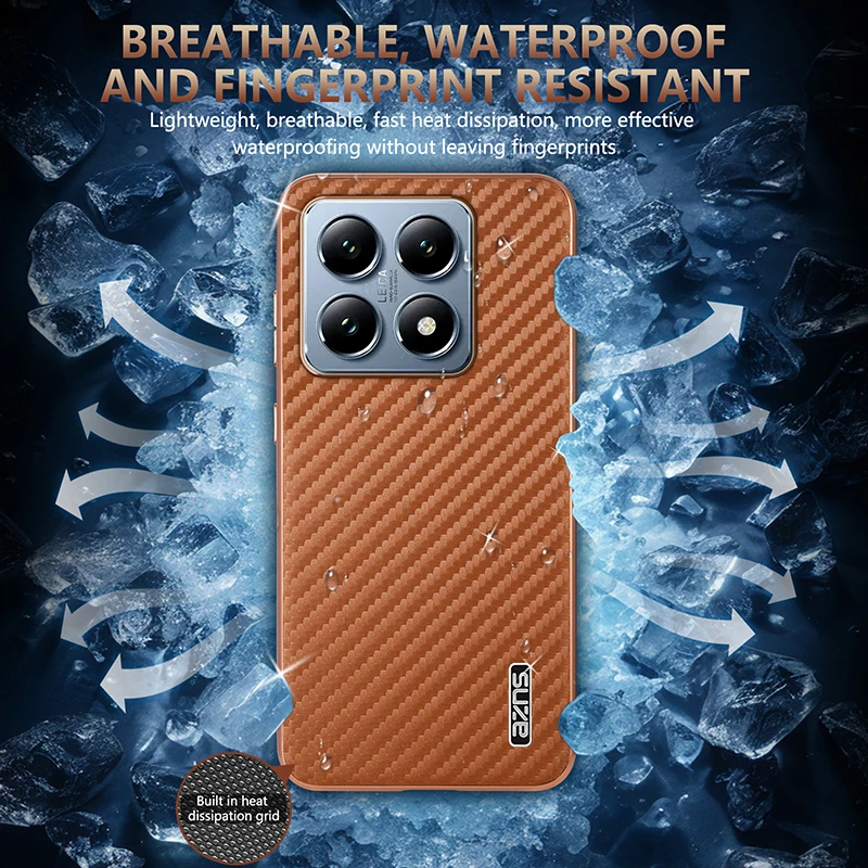 for Xiaomi Mi 14T Pro Mi 14T 6.67inch Case Carbon Fiber Texture PU Leather Cover Plating Bumper Soft Shockproof Shell Fundas