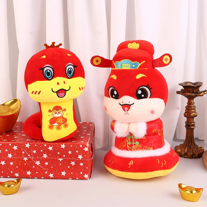 1pc cobra ano mascote boneca decoração zodíaco cobra ornamento chinês presente de ano novo brinquedo de pelúcia festival diy acessórios