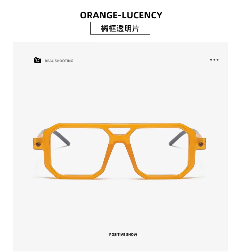 Neue modische quadratische Sonnenbrille für Damen und Herren, Vintage-Markendesigner, Punk-Sonnenbrille, klare Gläser, Spiegelbrille – Detail 40