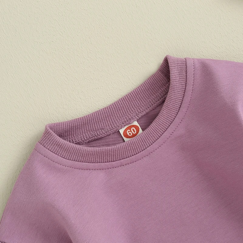 生まれたばかりの女の子のためのフリル付き長袖ボディスーツ,カジュアルウェア,無地,クルーネック,幼児,春,秋