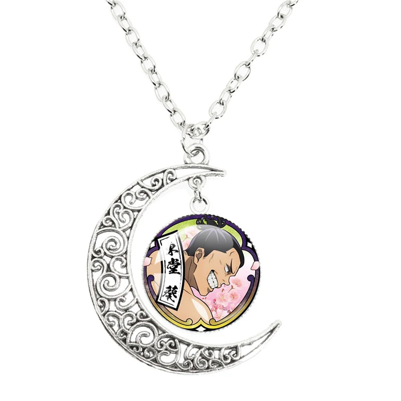 أنيمي Jujutsu Kaisen القمر قلادة الفن صور الإكسسوارات الزجاج قبة كابوشون للنساء الرجال المجوهرات هدية