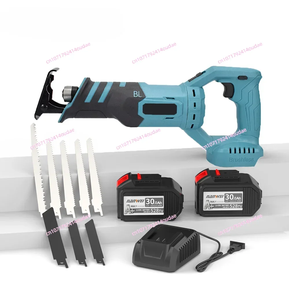 

Cordless Brushless Lithium Battery Reciprocating Saw Handheld Chainsaw Metal Woodworking Multifunctional Sabre Saw