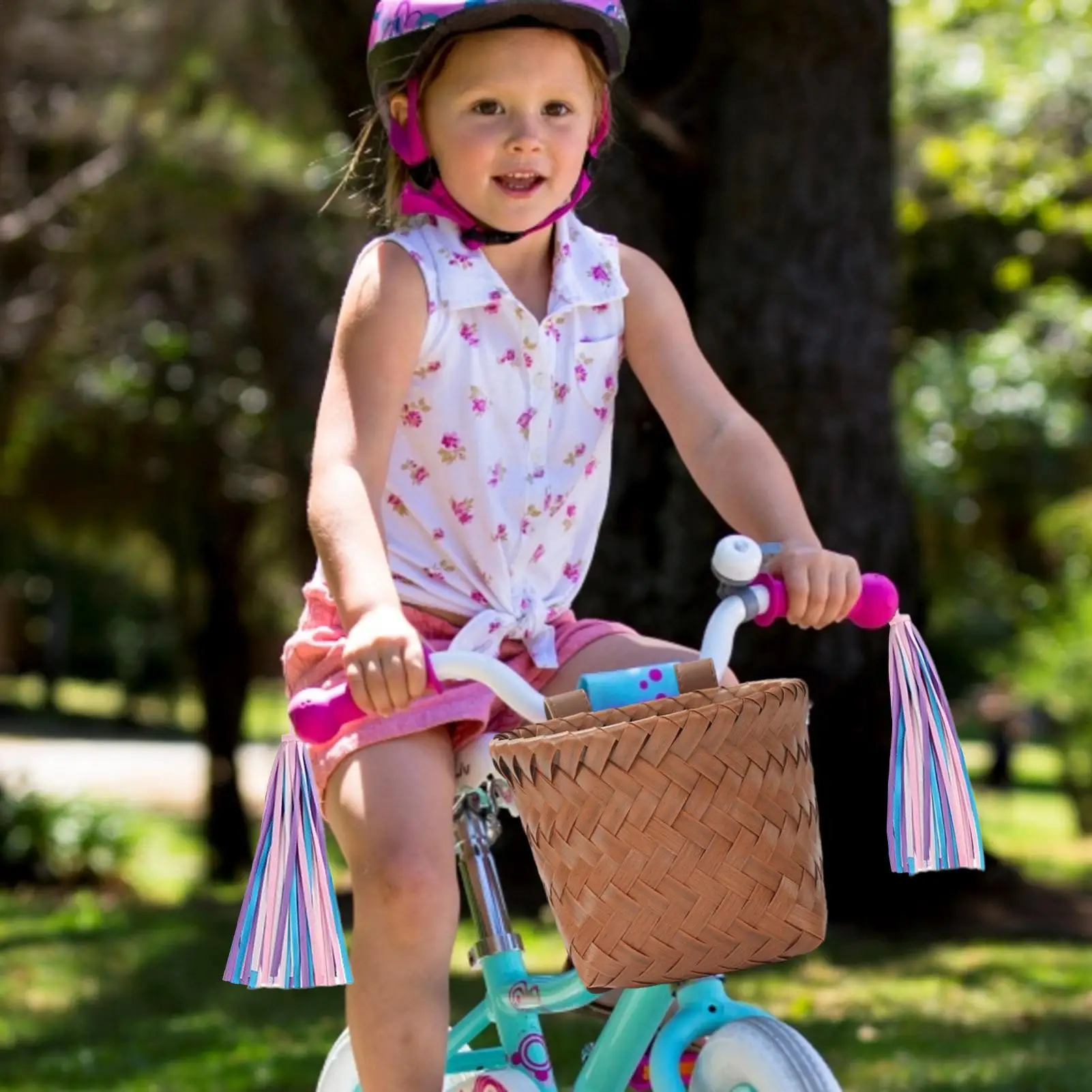

Child Bike Basket Front Imitated Rattan Bike Storage Basket Sturdy Exquisite Storage Solution For Children Bicycles For Kids