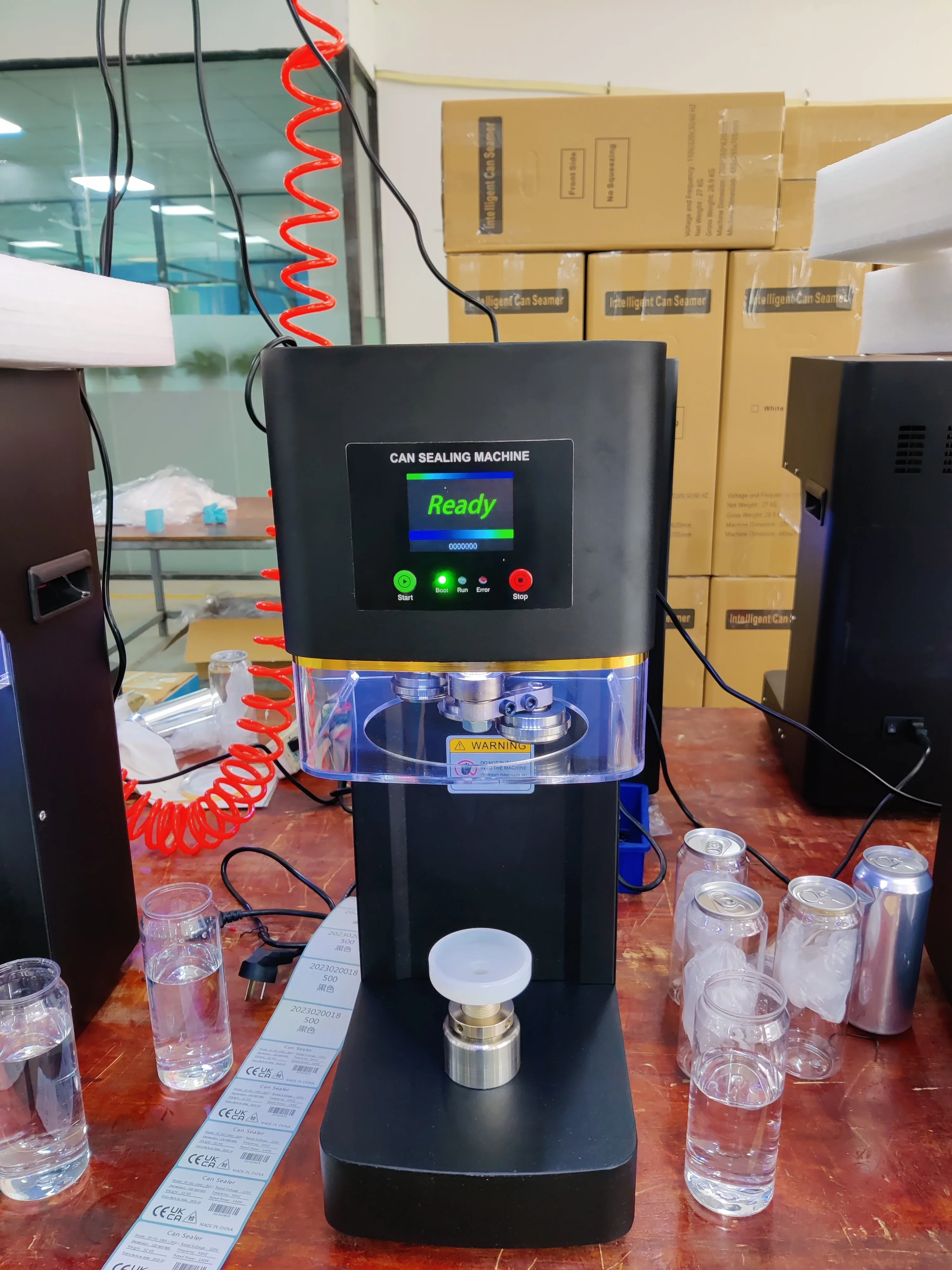 Sharewin China New Product Automatic Non-rotating Can Sealer Soda Bottle Seamer Automatic Cup Sealing hine