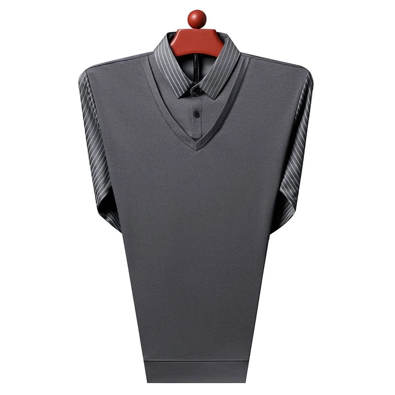 Men Polo Shirt Spring New Smart Casual Classic Striped Men's Long Sleeve Polos Korean Slim Fit Male Tops Brand Clothing