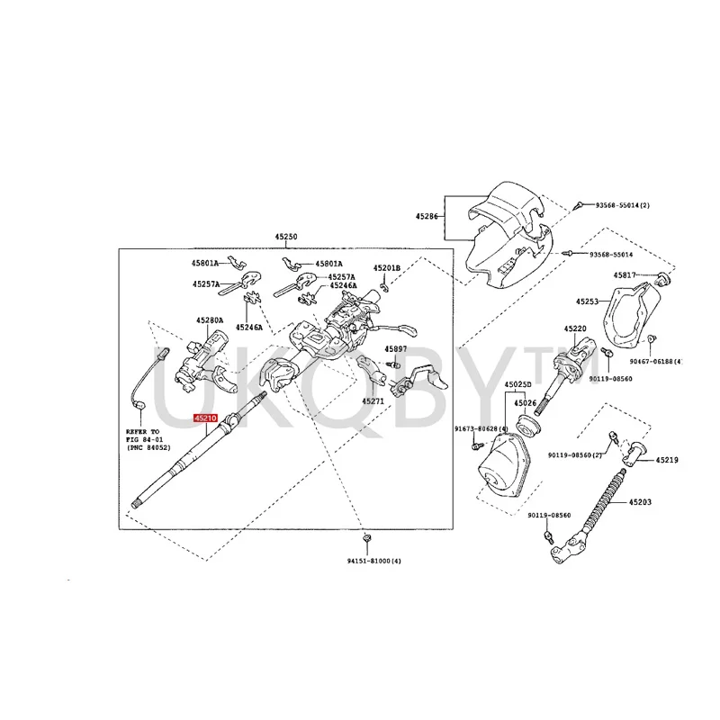 4521035250 To yo ta Prado Steering spindle assembly