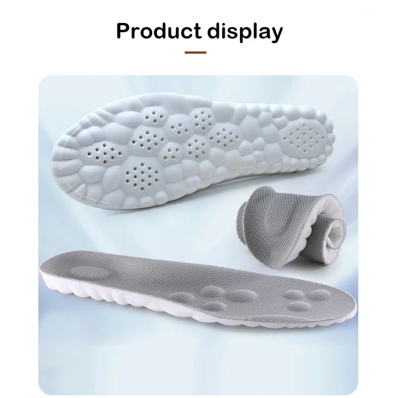 4D Massage Shoes Insoles Super Soft Latex Sports Insole for Feet Running Basket Shoe Sole Arch Support Orthopedic Inserts Unisex