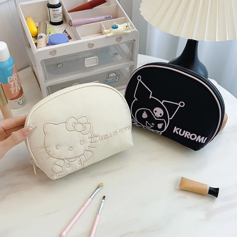  Pochacco Shell Cosmetic Bag Kawaii Cinnamoroll Outdoors Student Handbag Travel Cosmetics Storage Down Bag Toys Girls