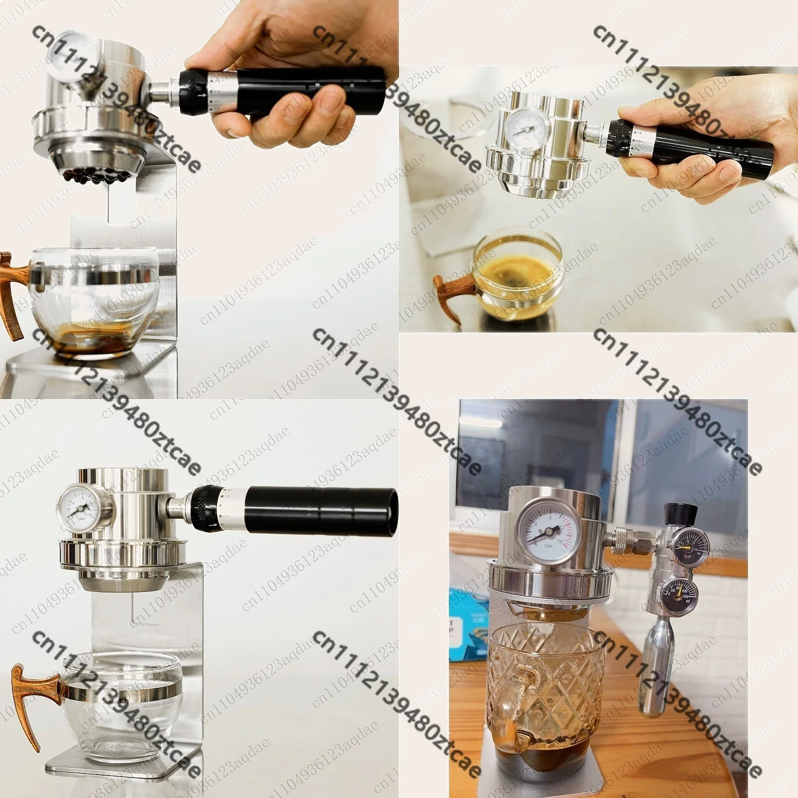 Compact Pneumatic Espresso Maker Hand-Pressurized 9-18 Bar Portable Coffee Machine for Home/Travel