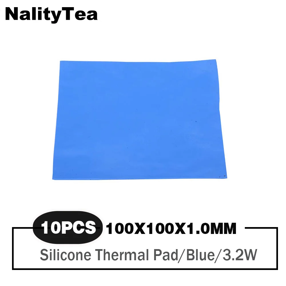 

10 Pieces 100*100*1mm Conductive Heatsink Paste Adhesive Computer PC Fan Cooler Silicone Heat Sink GPU CPU Therm