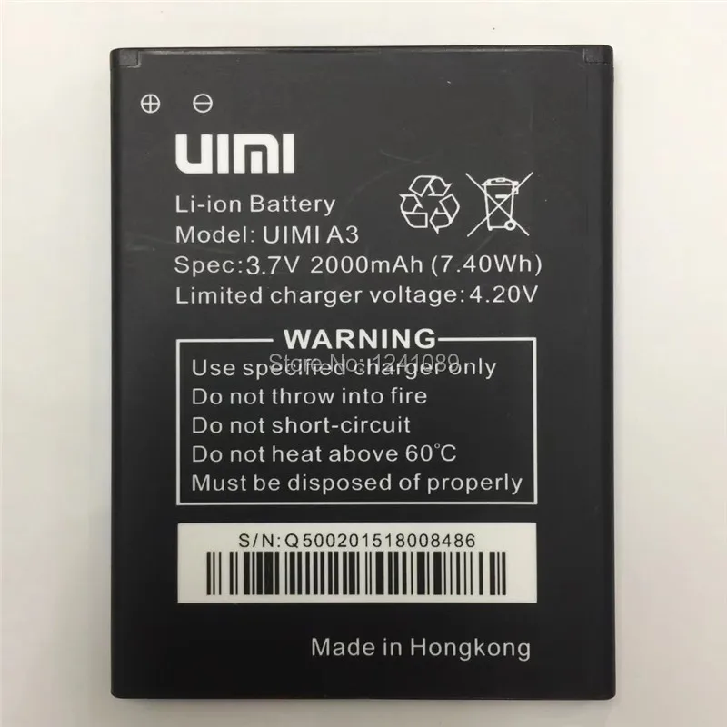 

Mobile phone battery for UIMI A3 battery 2000mAh High capacity Long standby time Mobile Accessories for UIMI A3 battery