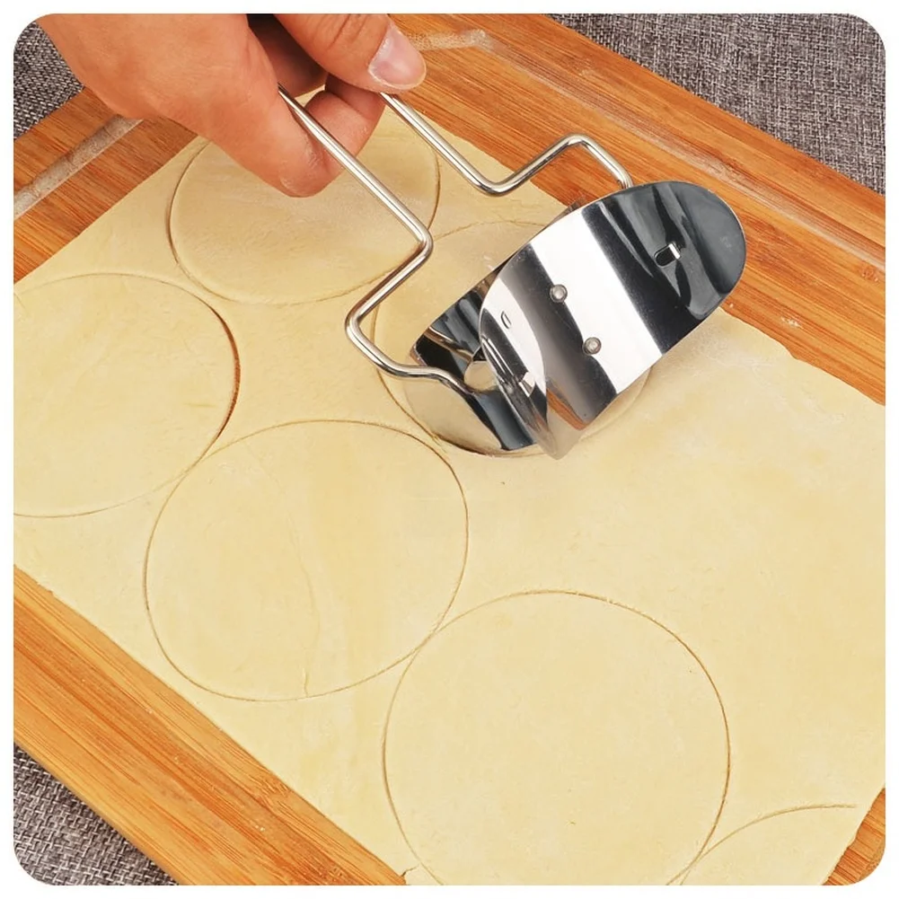 

430 Stainless Steel Dumpling Wrapper Cutter for For MOLD - Lightweight 56g Roller Tool for Consistent Dumpling Skins