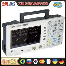 Owon SDS1102 2CH 1GS/s 8 Bits Osciloscopio Digital Oscilloscope 100MHZ Bandwidth High Accuracy 7in Screen Digital Oscilloscopes