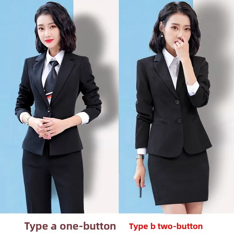 طقم بدلة نسائية من Bla، ملابس عمل رسمية، ملابس مقابلة للخريف والشتاء، بدلة مهنية للسيدات، بدلة مقابلة الطالب