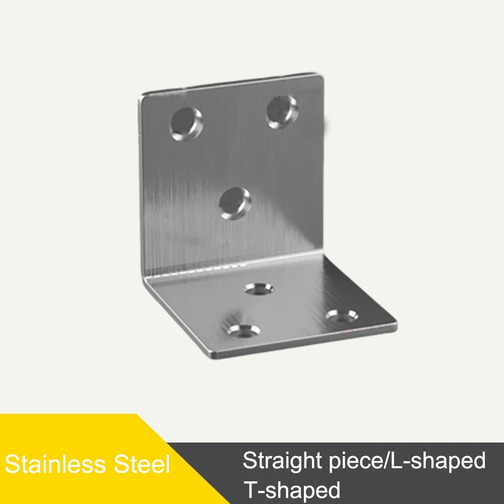 1PCS L-shaped Stainless Steel Brackets Corner with Screws Universal for Cabinets Drawers Windows Wood Furniture Bedframe