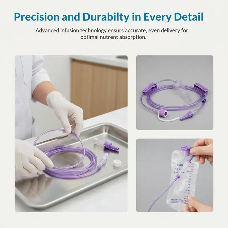 1200ml Odorless Medical Plastic Enteral Nutrition Feeding Bag Nasal Feeding Gravity Pump for Home Health Nursing