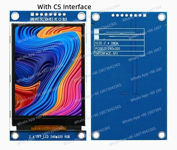 

2,4-дюймовый 8-контактный цветной ЖК-модуль (с платой/без платы) с драйвером ILI9341/ST7789, 240(RGB)*320, без сенсорного экрана