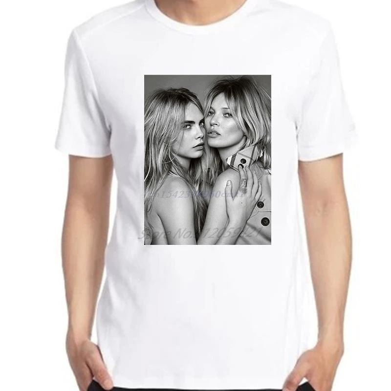 Kate Moss Cara Delevingne Classic Graphic T Shirts Short Sleeve t-shirts Tops Tee Graphic T Shirts Summer Harajuku Men Clothing