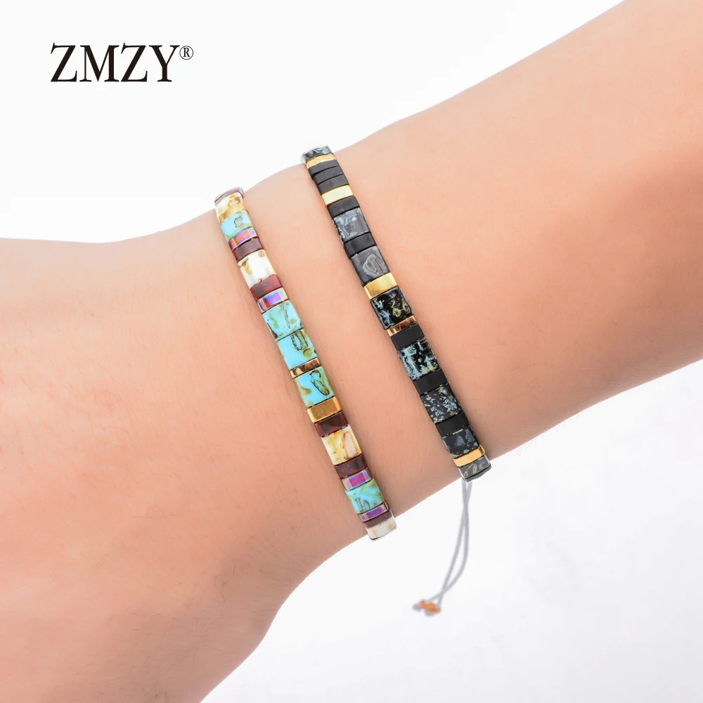 

ZMZY Janpan Miyuki Tila Beads Jewelry Bohemian Bracelet Miyuki Bracelets for Women/Men Pulseras Mujer Colorful Rope Adjustable