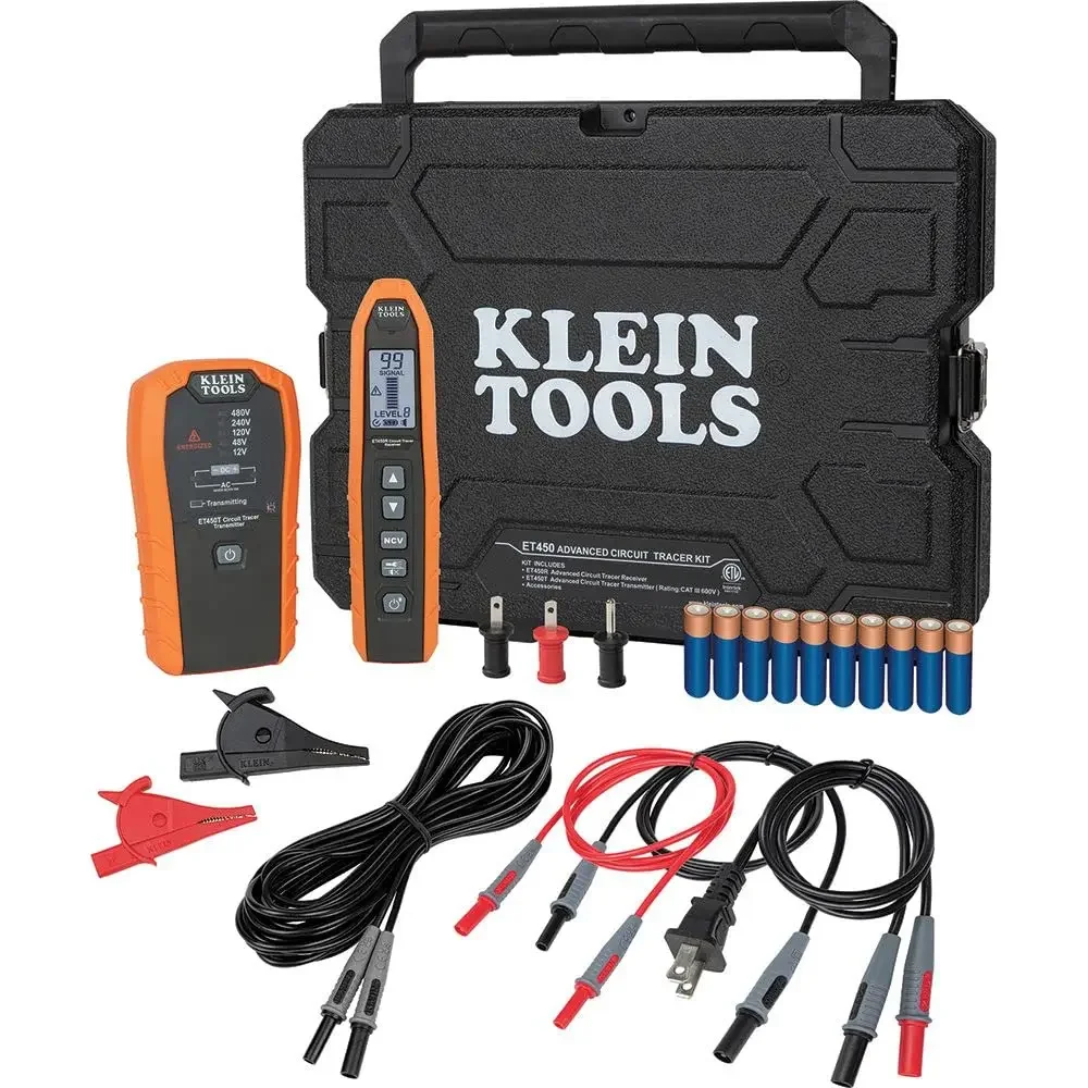 Kit buscador avanzado de disyuntores y rastreador de cables Klein Tools ET450, para disyuntores energizados y no activados