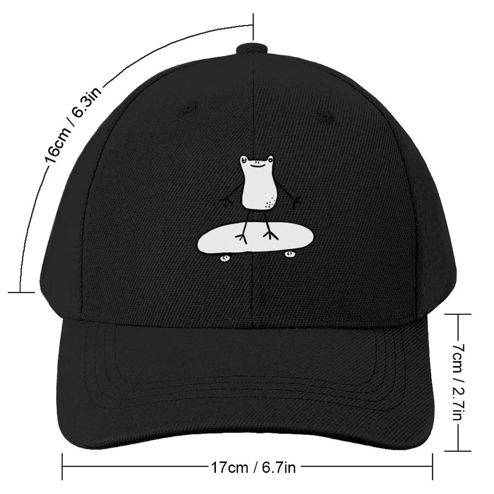 frog on a skateboard Baseball Cap Hood Beach Military Tactical Cap Golf Women Men's